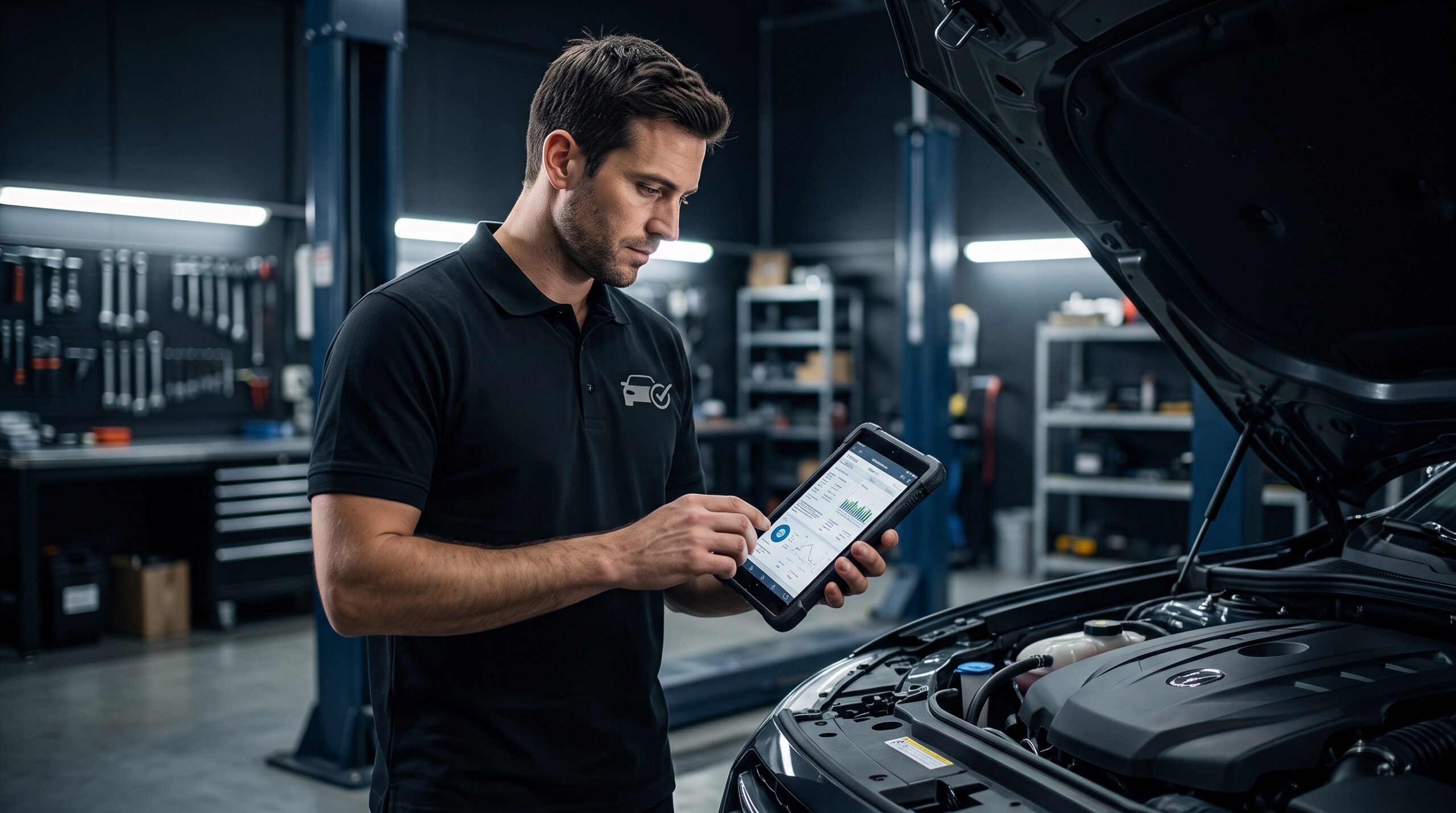 Técnico DiagnostiCAR realizando un escaneo